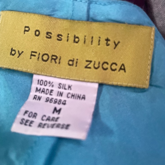 Fiori di Zucca 100% silk chiffon midi floral dress in US (M) - Picture 4 of 4